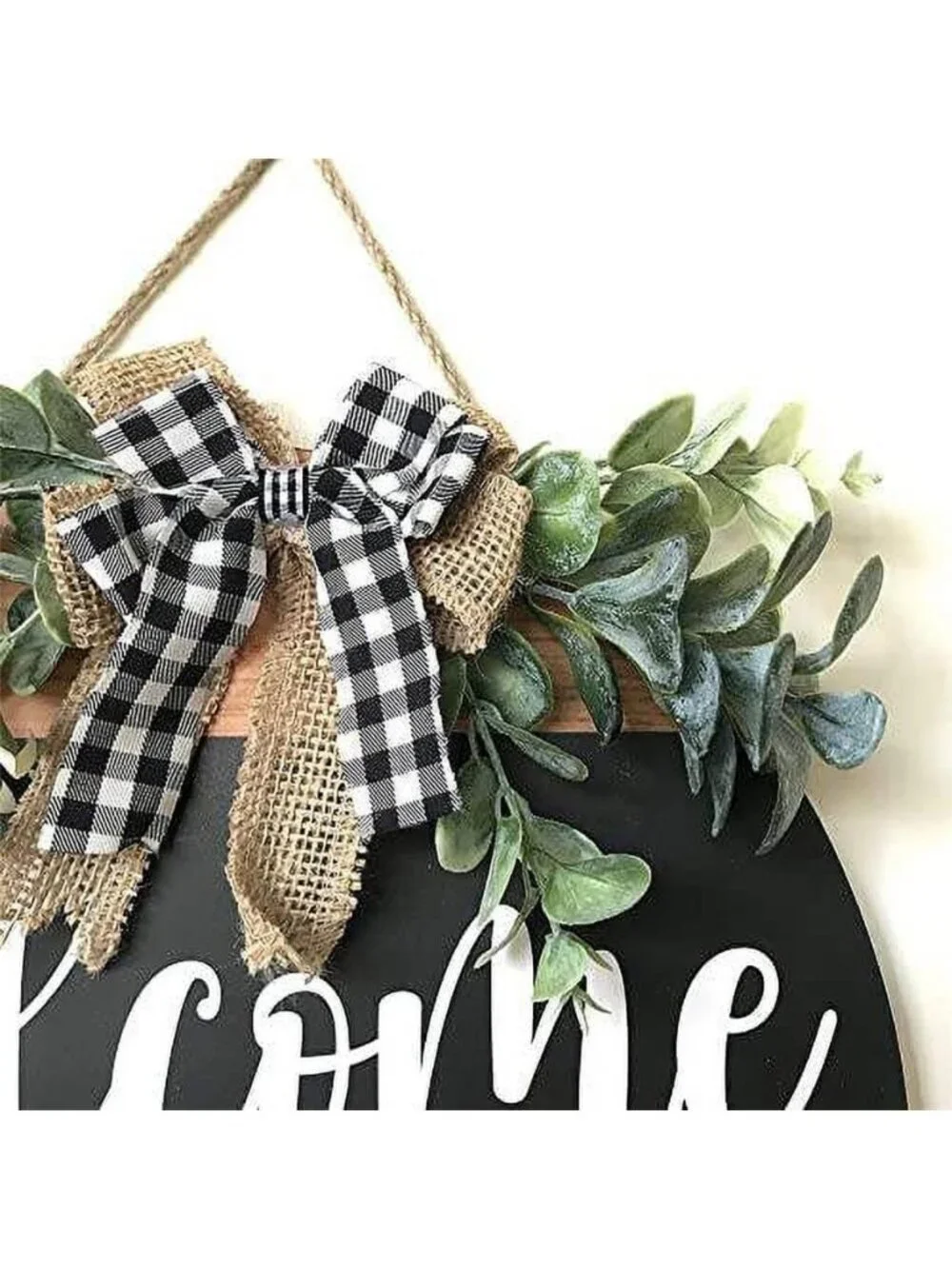 Welcome Door Sign Round Welcome Sign for Front Door Welcome Wreath